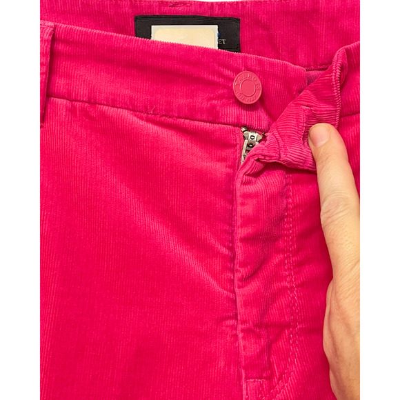 Talbots Sz 12 Slim Ankle Corduroy Pants Flawless 5 Pocket Frayed Hem Hot Pink - Picture 5 of 11